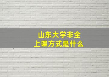 山东大学非全上课方式是什么