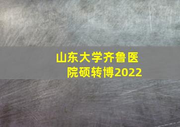 山东大学齐鲁医院硕转博2022