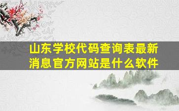 山东学校代码查询表最新消息官方网站是什么软件