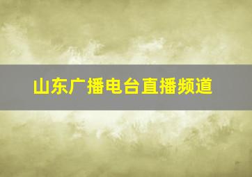 山东广播电台直播频道