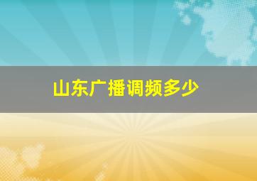 山东广播调频多少