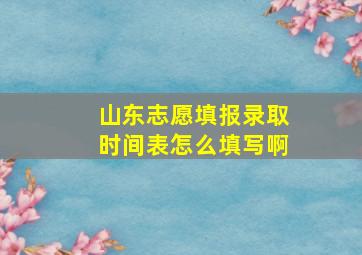 山东志愿填报录取时间表怎么填写啊