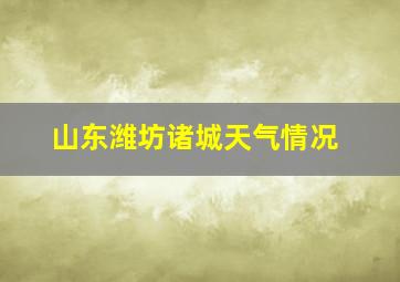 山东潍坊诸城天气情况