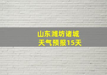 山东潍坊诸城天气预报15天