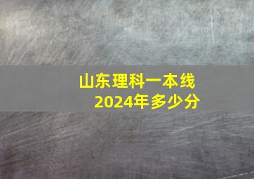 山东理科一本线2024年多少分