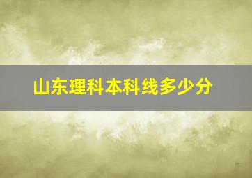 山东理科本科线多少分