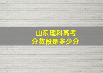 山东理科高考分数段是多少分