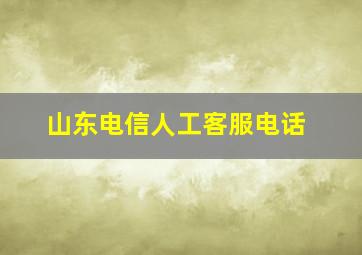 山东电信人工客服电话