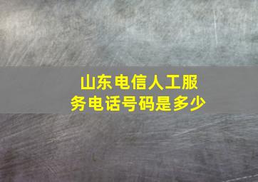 山东电信人工服务电话号码是多少