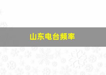 山东电台频率