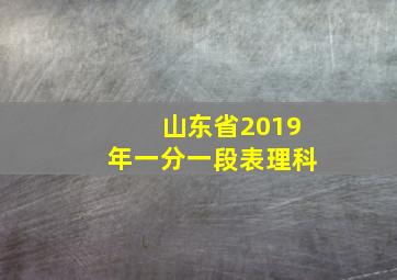 山东省2019年一分一段表理科