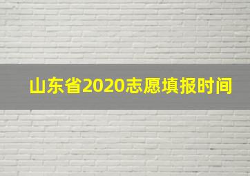 山东省2020志愿填报时间