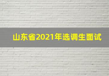 山东省2021年选调生面试