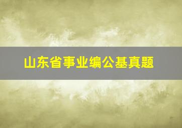 山东省事业编公基真题