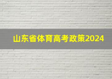 山东省体育高考政策2024