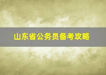 山东省公务员备考攻略