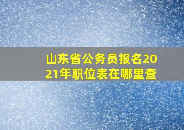 山东省公务员报名2021年职位表在哪里查