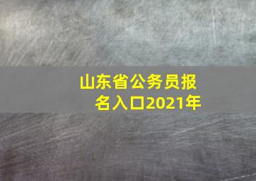 山东省公务员报名入口2021年