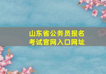 山东省公务员报名考试官网入口网址