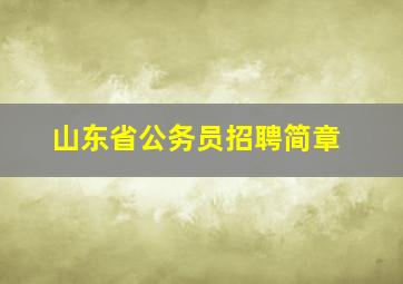 山东省公务员招聘简章