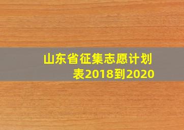 山东省征集志愿计划表2018到2020