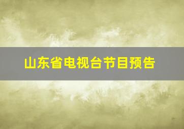 山东省电视台节目预告