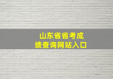 山东省省考成绩查询网站入口