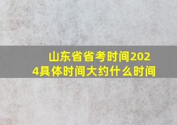 山东省省考时间2024具体时间大约什么时间