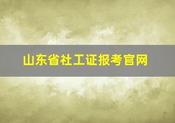 山东省社工证报考官网