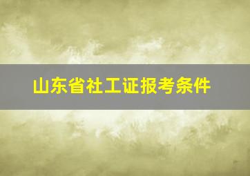 山东省社工证报考条件