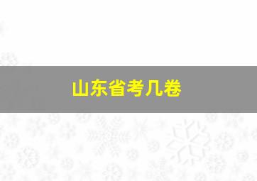 山东省考几卷