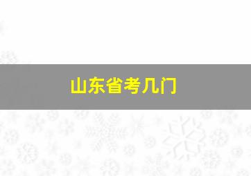 山东省考几门