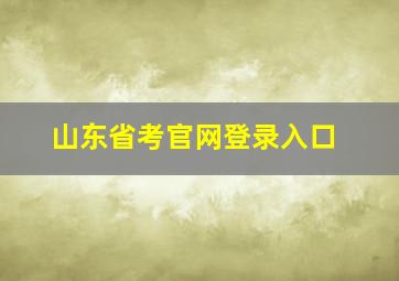 山东省考官网登录入口