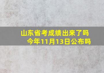 山东省考成绩出来了吗今年11月13日公布吗