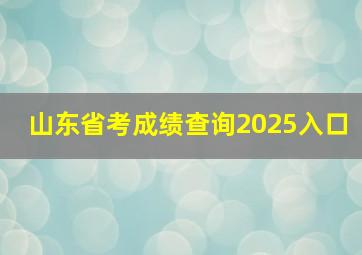 山东省考成绩查询2025入口