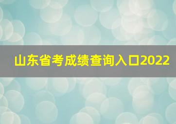 山东省考成绩查询入口2022