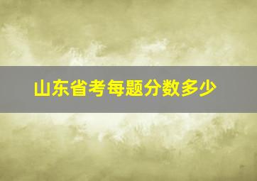 山东省考每题分数多少