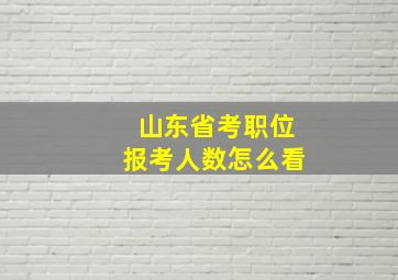 山东省考职位报考人数怎么看