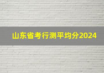 山东省考行测平均分2024