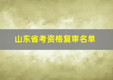 山东省考资格复审名单