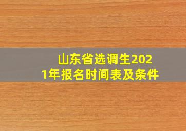 山东省选调生2021年报名时间表及条件