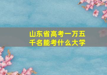 山东省高考一万五千名能考什么大学