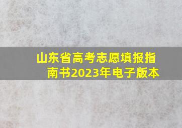 山东省高考志愿填报指南书2023年电子版本