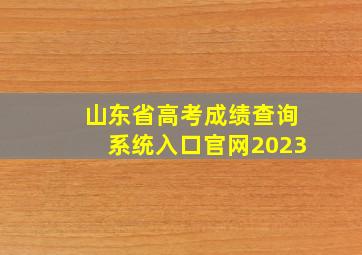 山东省高考成绩查询系统入口官网2023