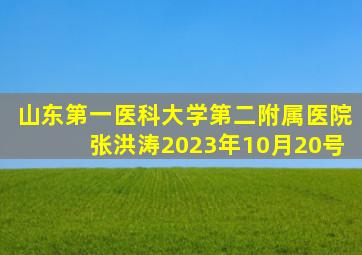 山东第一医科大学第二附属医院张洪涛2023年10月20号