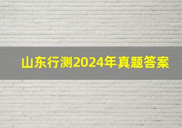 山东行测2024年真题答案