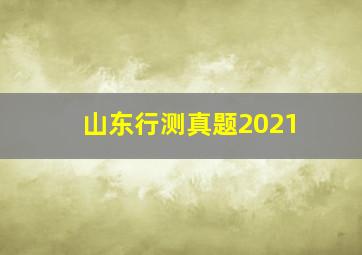 山东行测真题2021