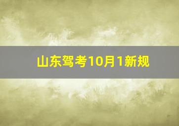 山东驾考10月1新规