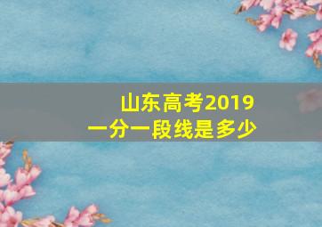 山东高考2019一分一段线是多少