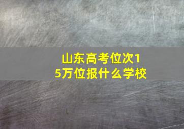 山东高考位次15万位报什么学校